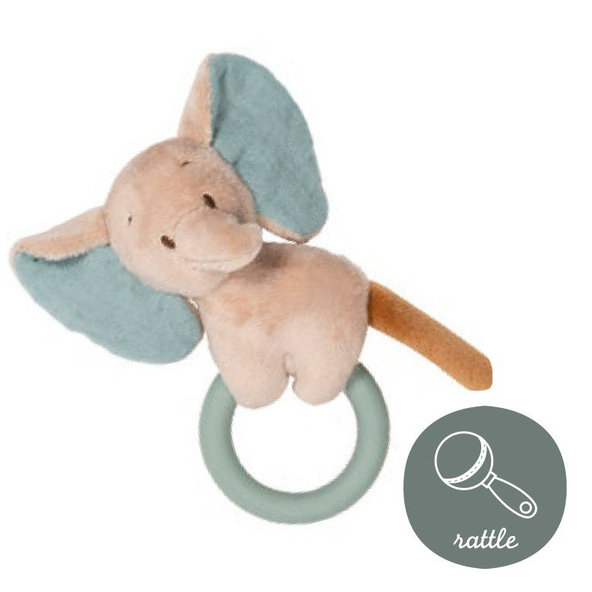 NATTOU Hryzačka silikónová s hrkálkou BPA free sloník Axel  LA