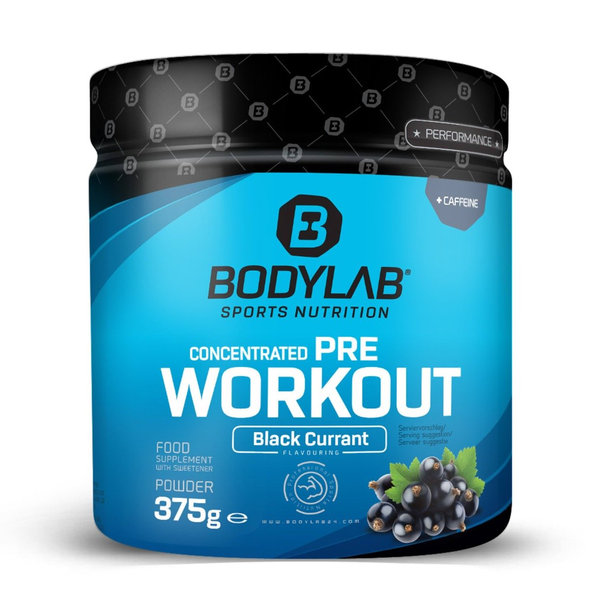 Predtréningový stimulant Concentrated Pre Workout - Bodylab24, čierne ríbezle, 500g