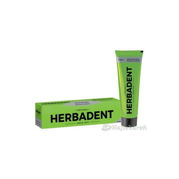 HERBADENT original HOMEO Bylinná zubná pasta, bez fluóru a mentolu 1x100 g
