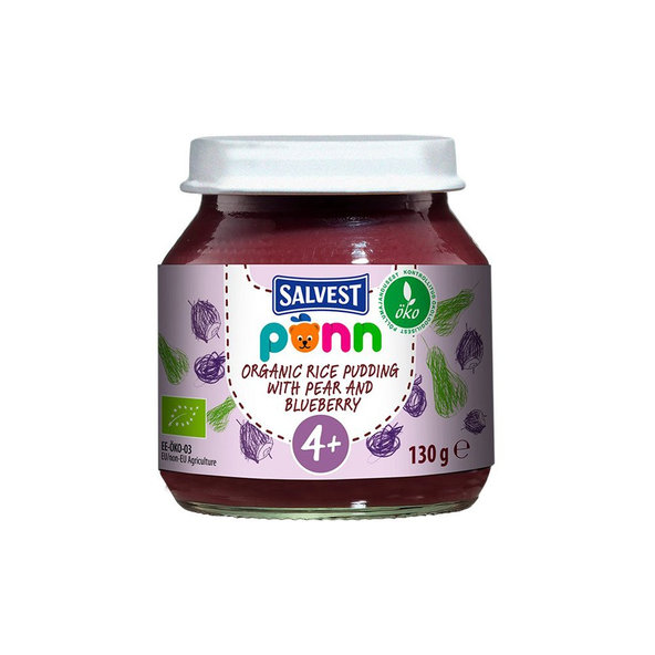 SALVEST Põnn BIO Pyré hruškovo-čučoriedkové s pšenom 130 g