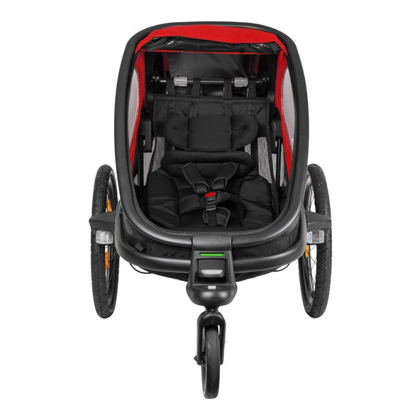HAMAX Outback One - jednomiestny vozík za bicykel vr. ramená + kočíkovú set - Red/Black, polohov
