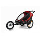 HAMAX Outback One - jednomiestny vozík za bicykel vr. ramená + kočíkovú set - Red/Black, polohov