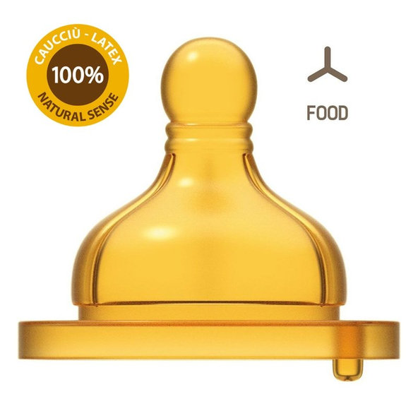 CHICCO Cumlík na fľašu Original Touch latex, na kašu 2 ks