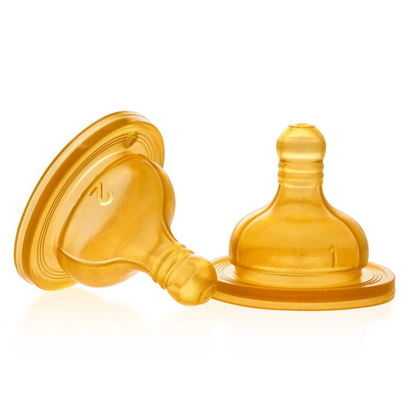 CHICCO Cumlík na fľašu Original Touch latex, na kašu 2 ks