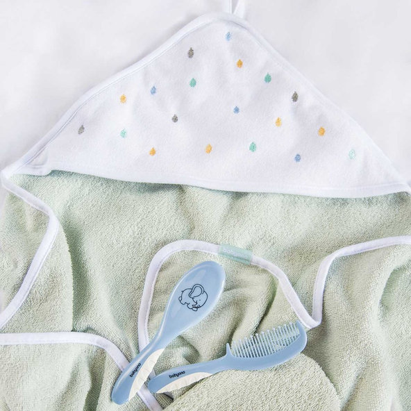 BABYONO Osuška s kapucí froté mint 100x100 cm