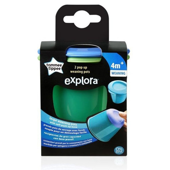 TOMMEE TIPPEE Nádobky na jídlo s měkkým dnem Explora 2 ks-kluk