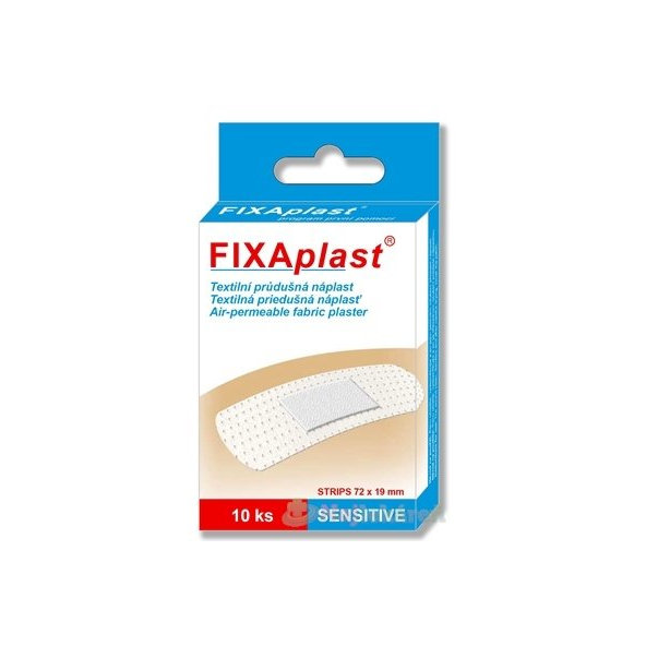 FIXAplast SENSITIVE náplasť strip textilná priedušná (72x19mm) 10ks