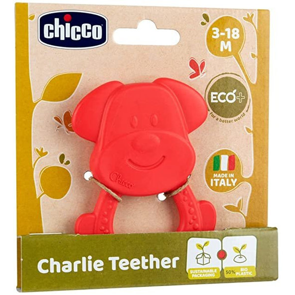 CHICCO Hryzačka Eco+ Psík Charlie oranžový 3m+