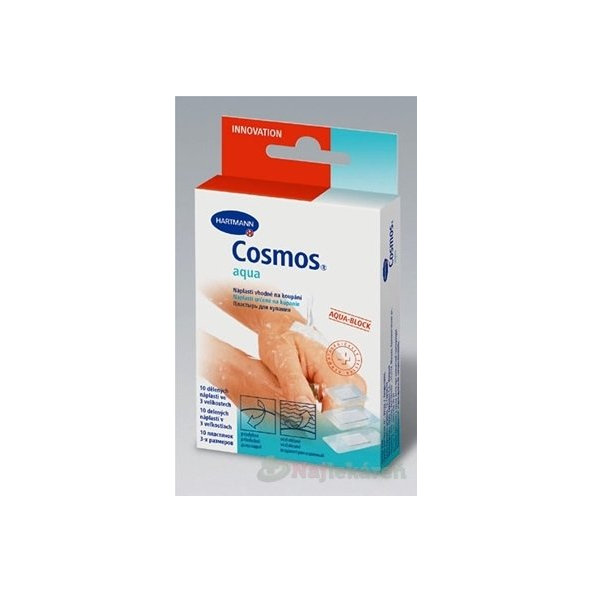 COSMOS Do vody (AQUA) náplasť na rany,3 veľkosti 10ks