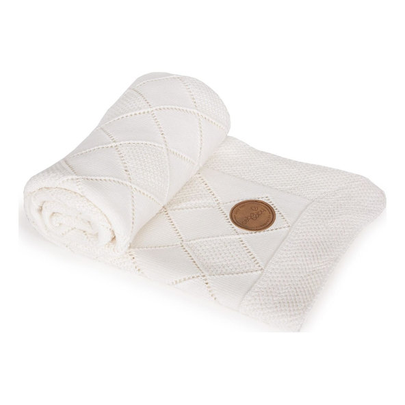 CEBA Deka pletená v darčekovom balení 90x 90 ryžový vzor krémová