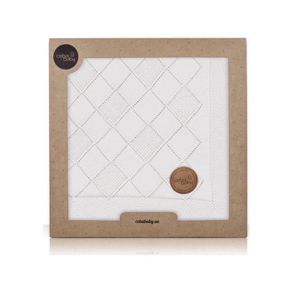 CEBA Deka pletená v darčekovom balení 90x 90 ryžový vzor krémová