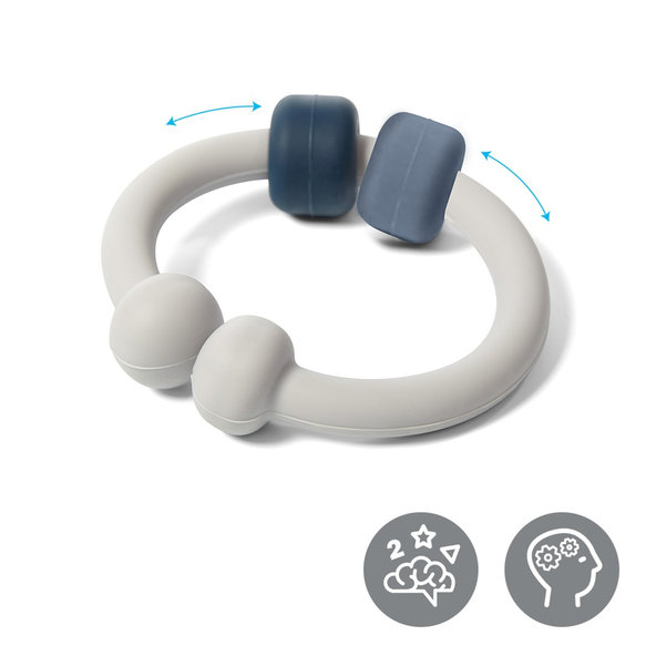 BABYONO Hryzačka silikónová krúžky 3 ks Link  3m+