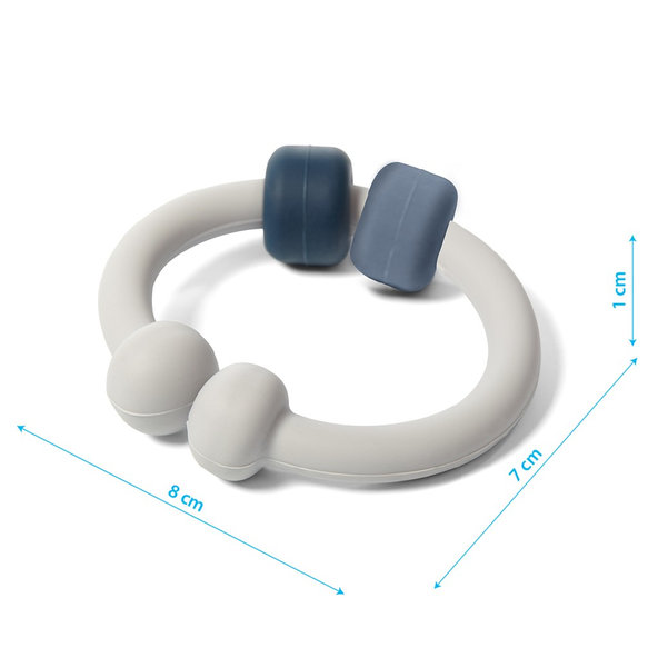 BABYONO Hryzačka silikónová krúžky 3 ks Link  3m+