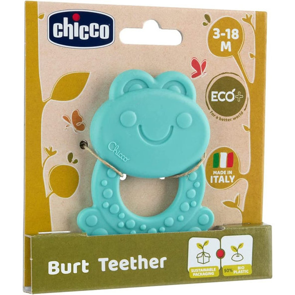CHICCO Hryzačka Eco+ Žabka Burt modrá 3m+