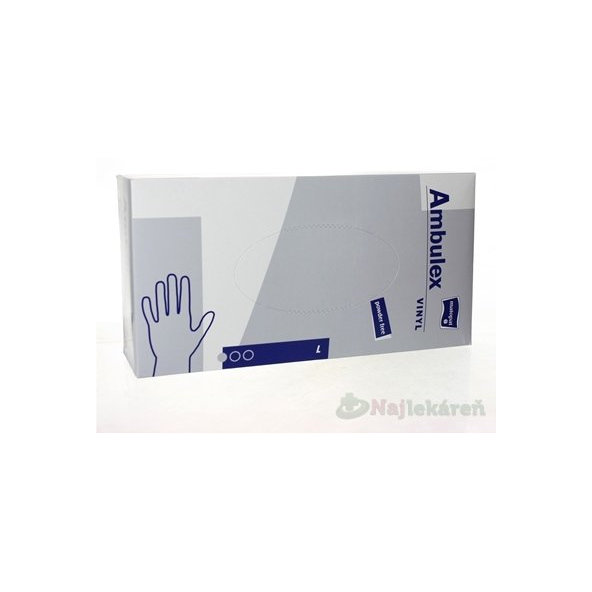 Ambulex rukavice VINYLOVÉ veľ. L, nesterilné, nepúdrované 100ks