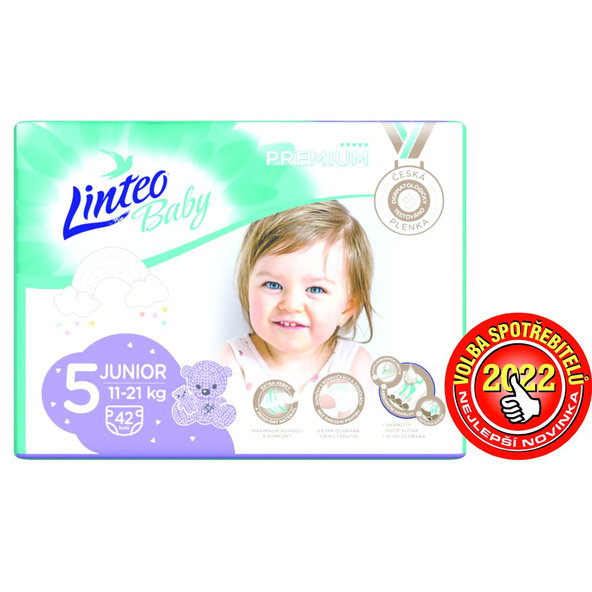 LINTEO BABY Plienky Baby Prémium JUNIOR (11-21 kg) 42 ks