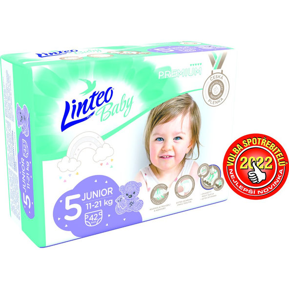 LINTEO BABY Plienky Baby Prémium JUNIOR (11-21 kg) 42 ks