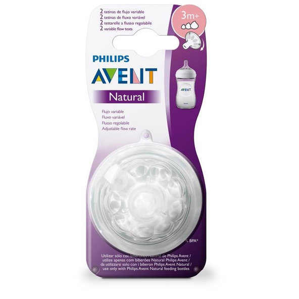 Philips AVENT Cumlík Natural variabil 3m+ 2 ks