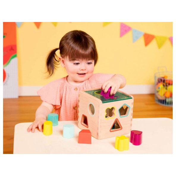 B.TOYS Kocka drevená s vkladacími tvarmi Wonder Cube