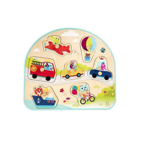 B.TOYS Puzzle drevené s úchytmi Dopravné prostriedky