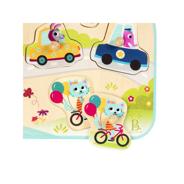 B.TOYS Puzzle drevené s úchytmi Dopravné prostriedky