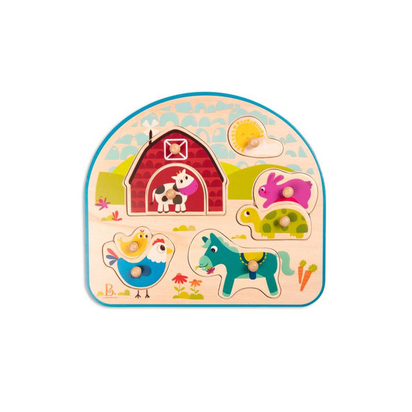 B.TOYS Puzzle drevené s úchytmi Farma