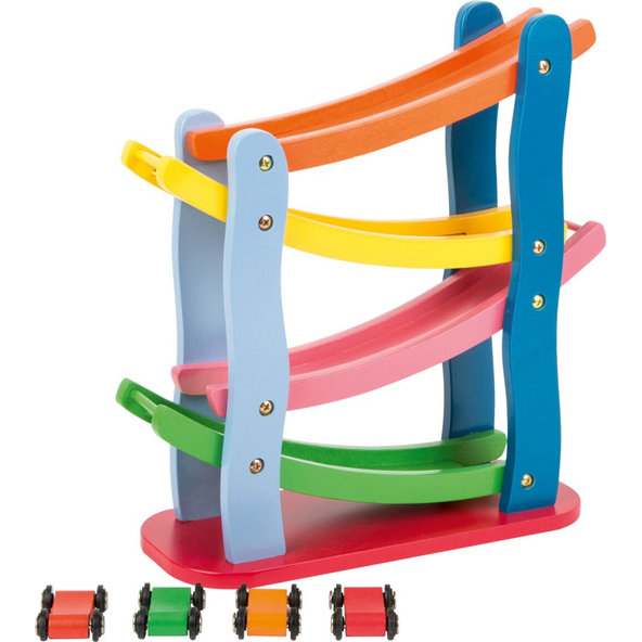 SMALL FOOT Dráha drevená závodná 4 autíčka