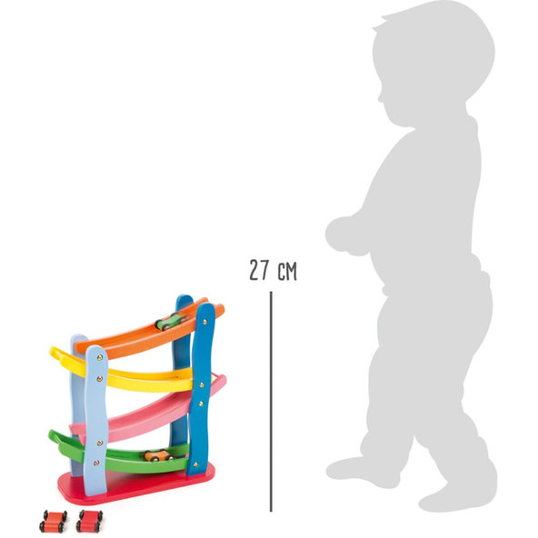 SMALL FOOT Dráha drevená závodná 4 autíčka