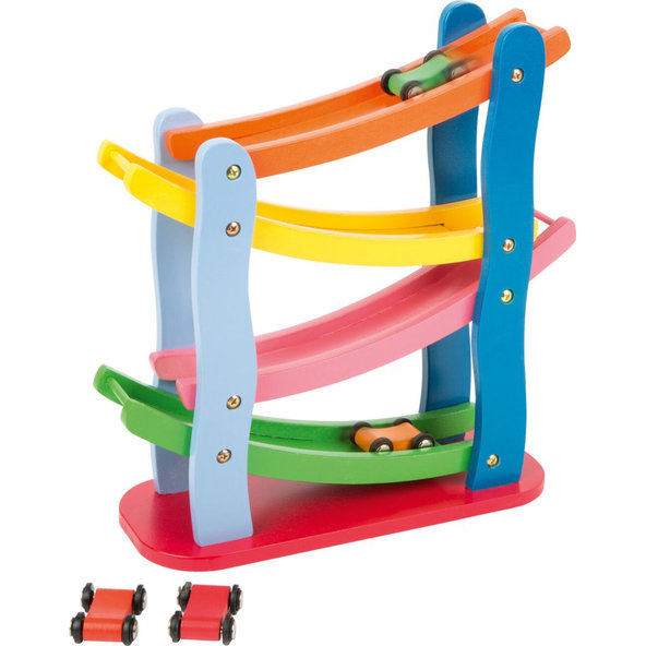 SMALL FOOT Dráha drevená závodná 4 autíčka