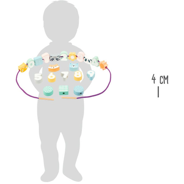 SMALL FOOT Navliekanie korálok v pastelových farbách