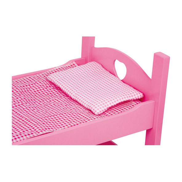 SMALL FOOT Postieľka poschodová pre bábiky ružová