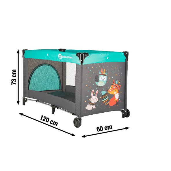 PETITE&MARS Postieľka cestovná Koot - Fox Aqua