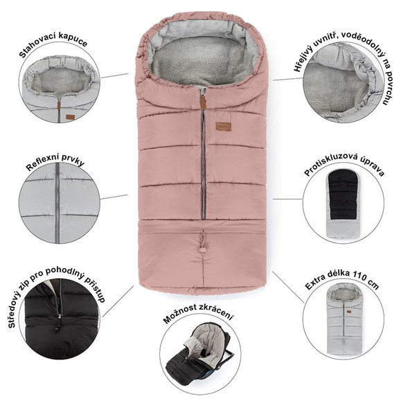 PETITE&MARS Fusak nastavitelný 3v1 Jibot Dusty Pink