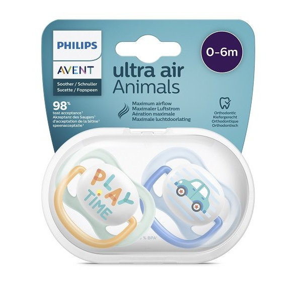 Philips AVENT Cumlík Ultra air play 0-6m chlapec 2 ks