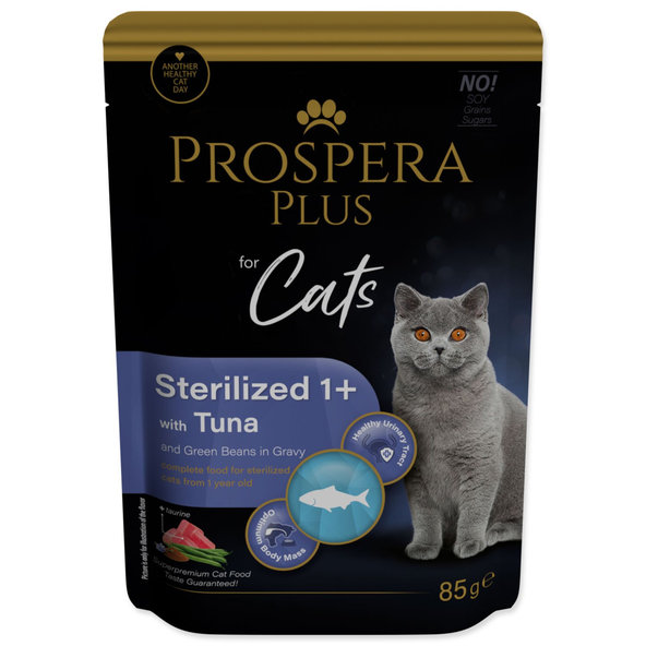 Prospera Plus Sterilized 1+ Cat kapsička tuniak fazľky 28 x 85 g