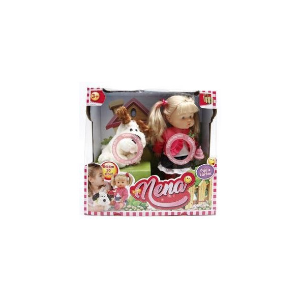 ALLTOYS Panenka Nena mluvící 36 cm s pejskem