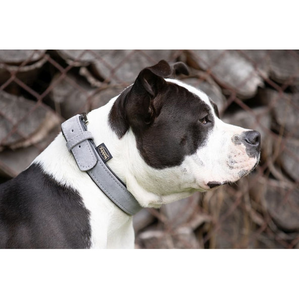 Obojok pre psy semišový "VELOURS" (L-XL) čerešňová