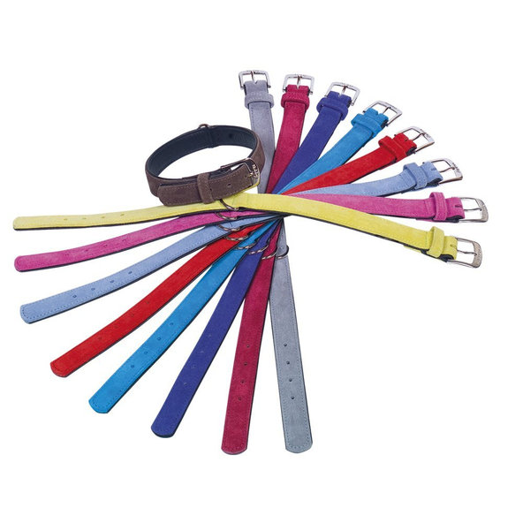 Obojok pre psy semišový "VELOURS" (L-XL) červená