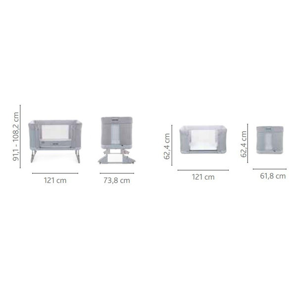 CHICCO Postieľka Next2Me Forever - Moon Grey