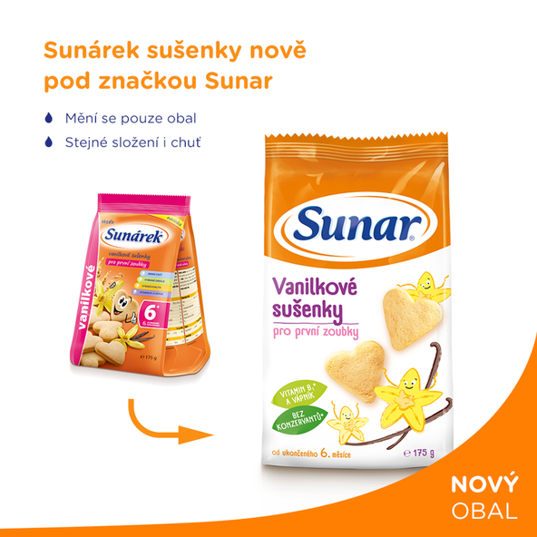 3x SUNAR Vanilkové sušenky (175 g)