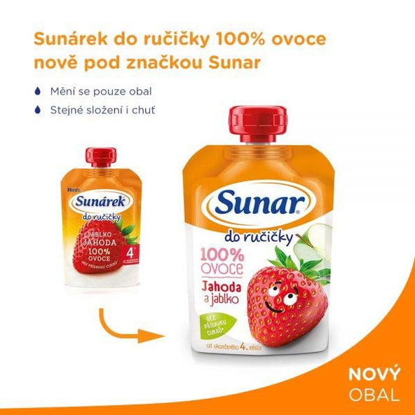 6x SUNAR Do ručičky Jahoda 100 g