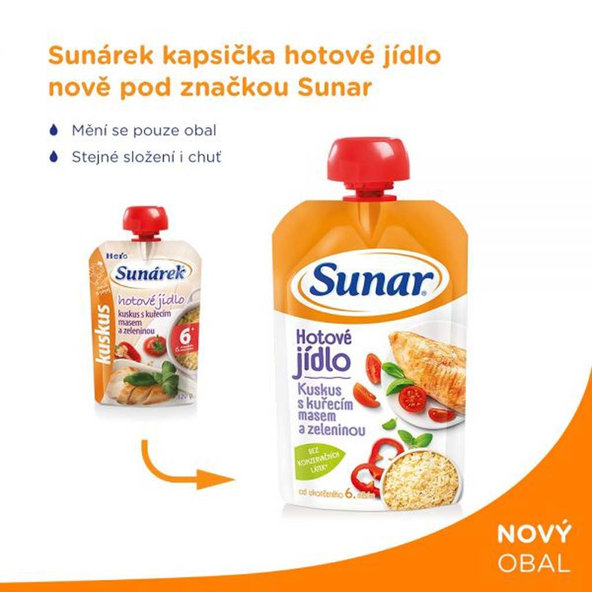 6x SUNAR Kapsička - Kuskus s kuřecím masem a zeleninou 120 g