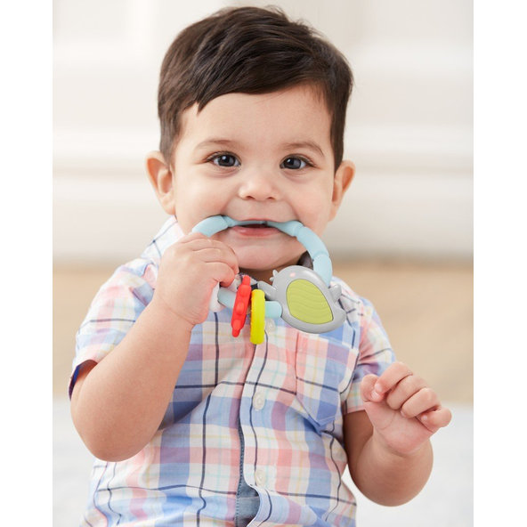 SKIP HOP Hryzačka s hrkálkou Silver Lining Vtáčik 3m+