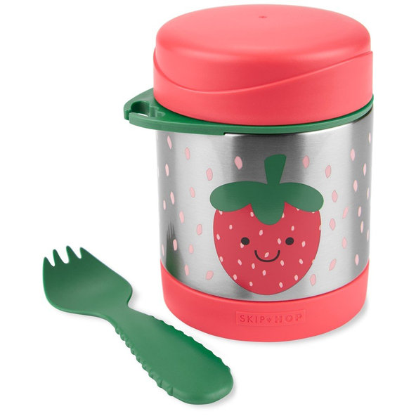 SKIP HOP Spark Style Termoska na jedlo s lyžičko/vidličkou Jahoda 325 ml, 12 m+