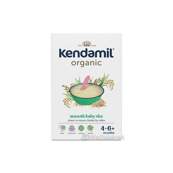 KENDAMIL BIO Nemliečna ryžová kaša (4-6+ m) 120g