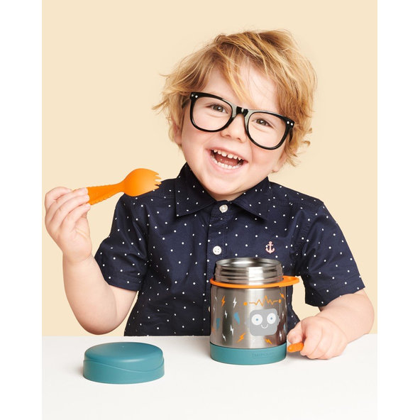 SKIP HOP Spark Style Termoska na jedlo s lyžičko/vidličkou Robot 325 ml, 3+