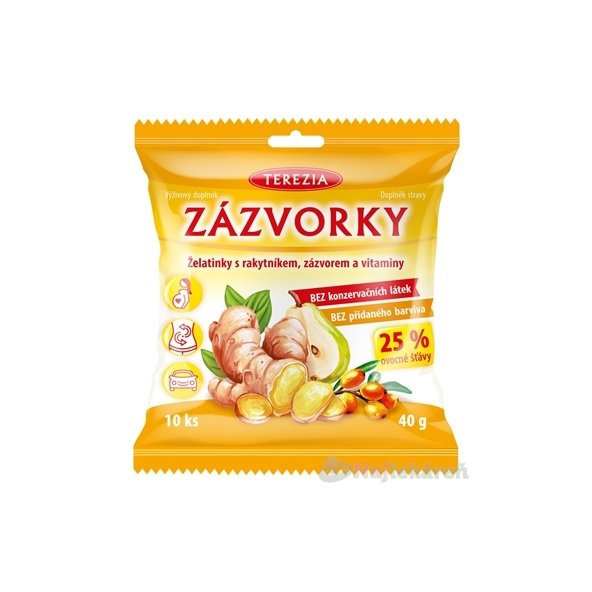 TEREZIA ZÁZVORKY želatínky s rakytníkom, zázvorom a vitamínmi 10ks