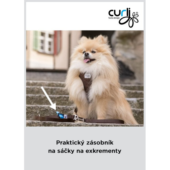 CURLI Nastaviteľné vodítko pre psov Nylon Brown M 200x1,5 cm