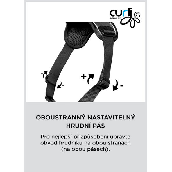 CURLI Postroj pre psov Belka Comfort Black S, 18-25 kg