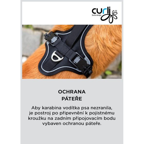 CURLI Postroj pre psov Belka Comfort Black XL, 30-45 kg